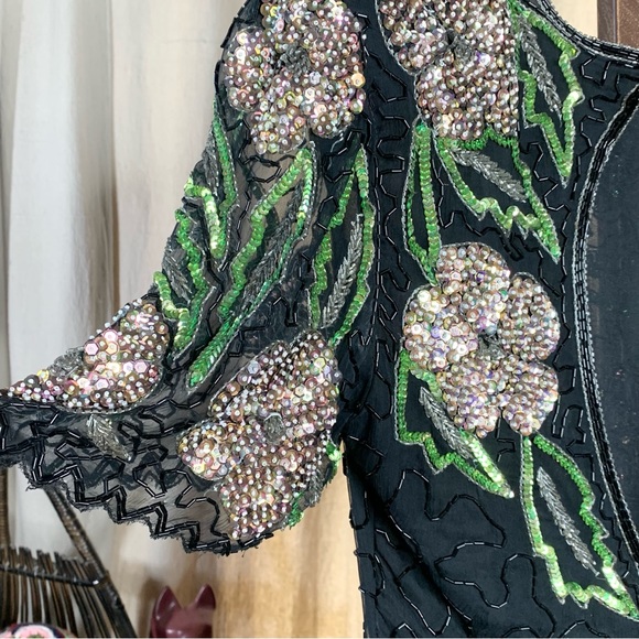 80s Scala Beaded Cocktail Dress - Picture 5 of 13